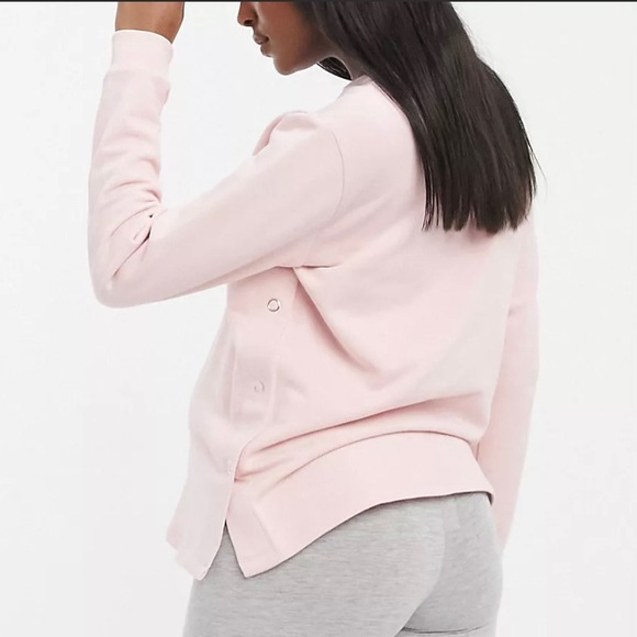 ASOS Maternity nursing sweatshirt with snap side in pink - Picture 2 of 5